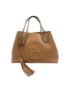 Gucci Soho Interlocking Chain Shoulder Bag Leather Black
